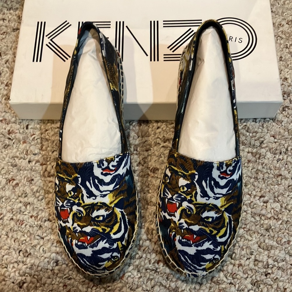 Kenzo Shoes Tiger-Print Slip On Espadrilles EU 36